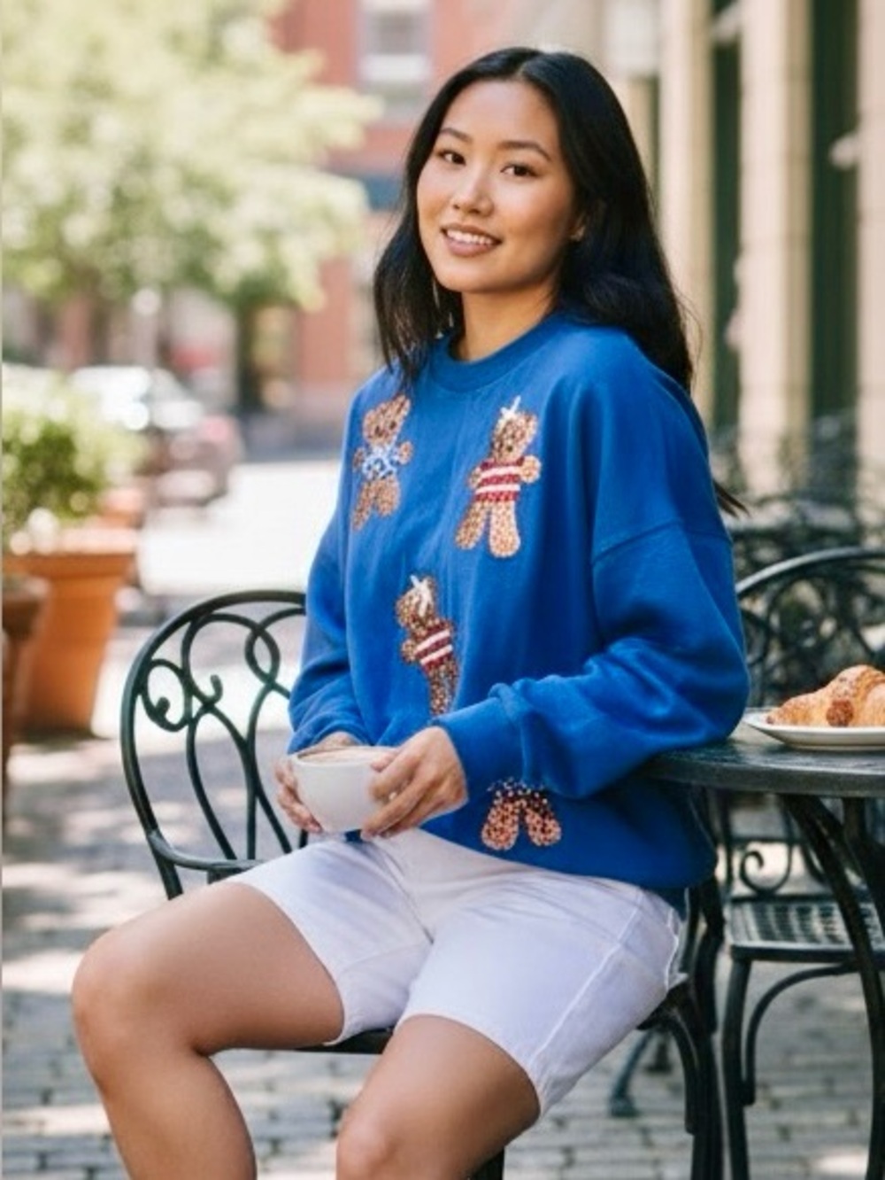 Peach Love/Whiskey Darling Sweatshirt - Teddy Bear